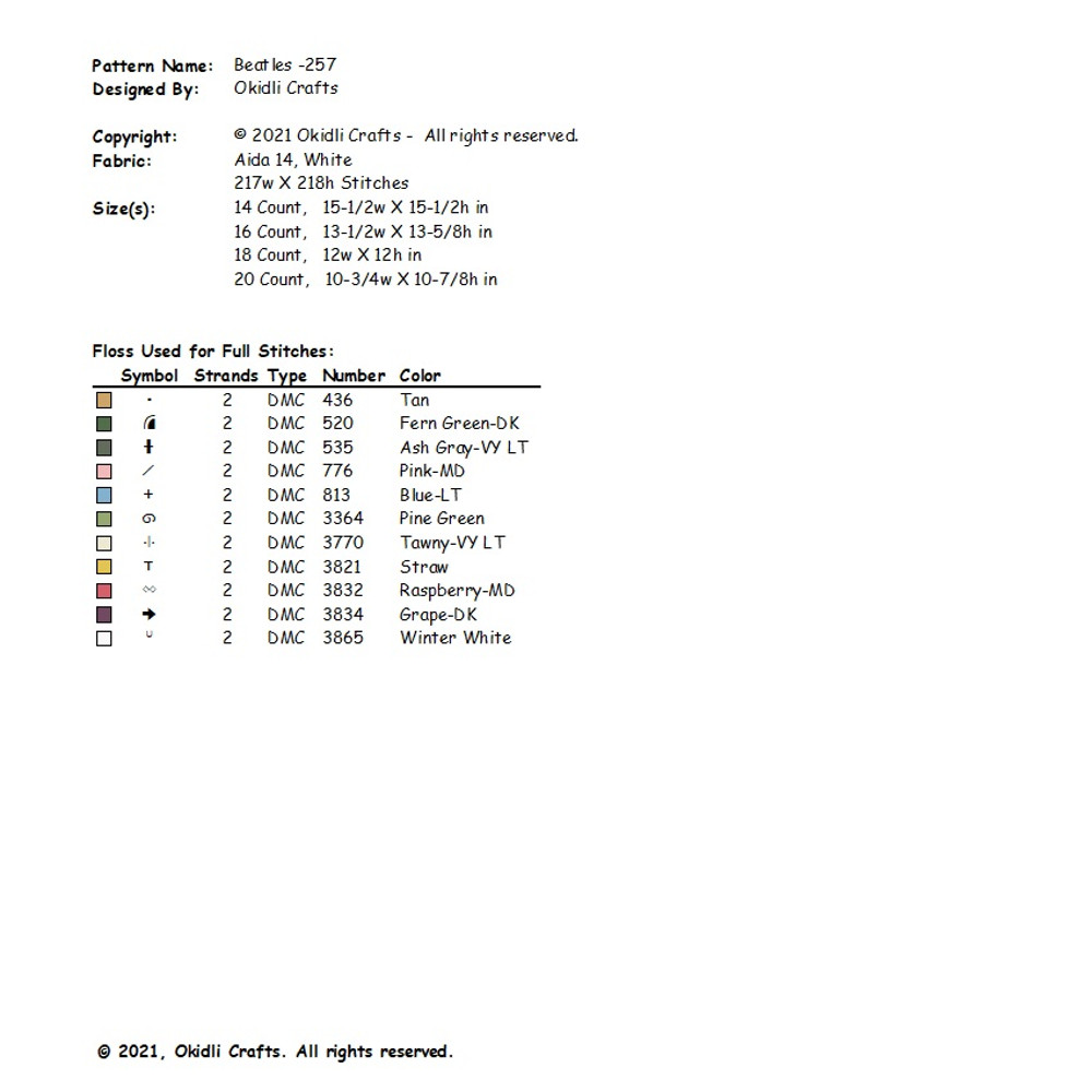 Beatles Cross Stitch Pattern 257 2