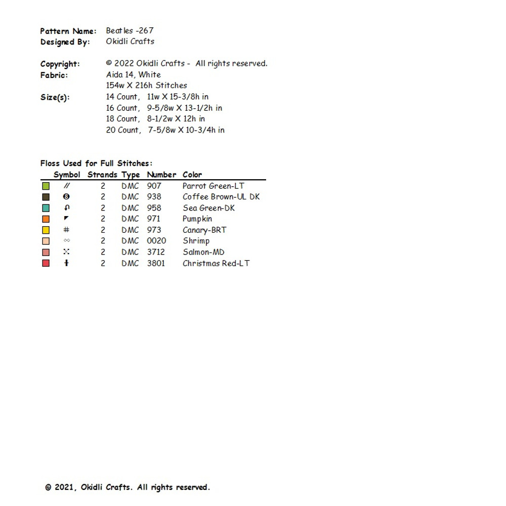 Beatles Cross Stitch Pattern 267 2