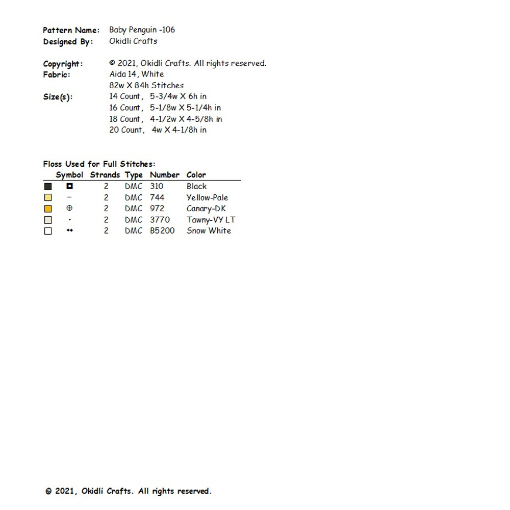 Baby Penguin Cross Stitch Pattern 106 2