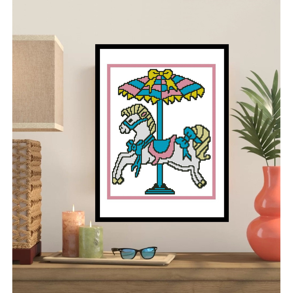 Carousel Horse Cross Stitch Pattern 348 0