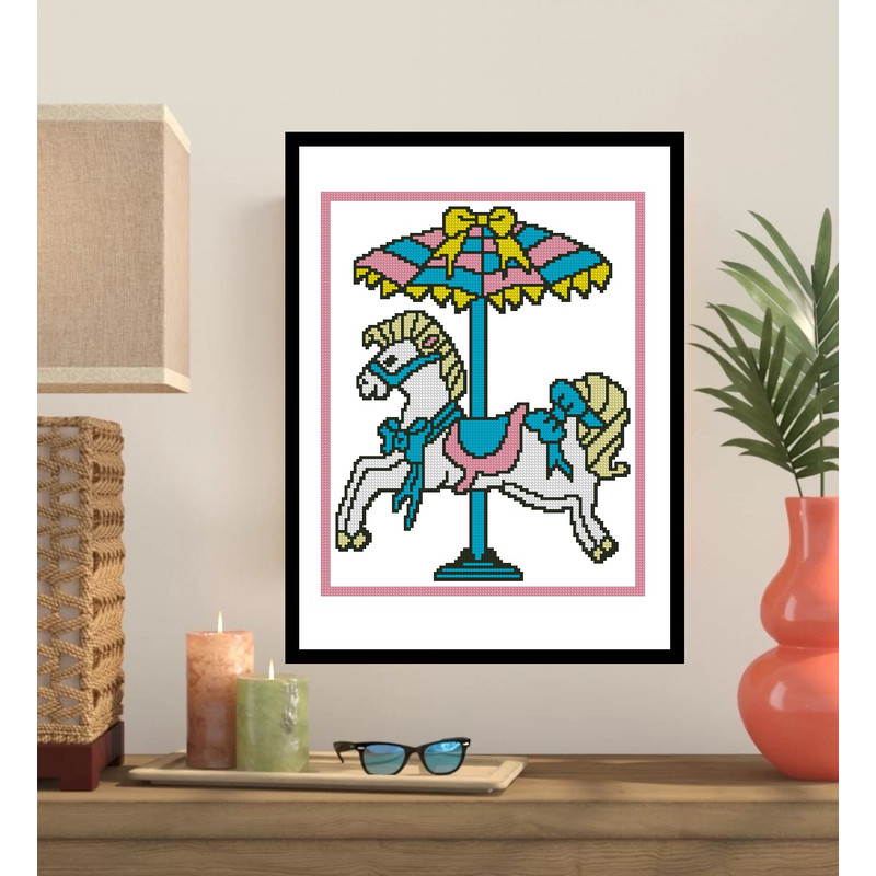 Carousel Horse Cross Stitch Pattern 348 0