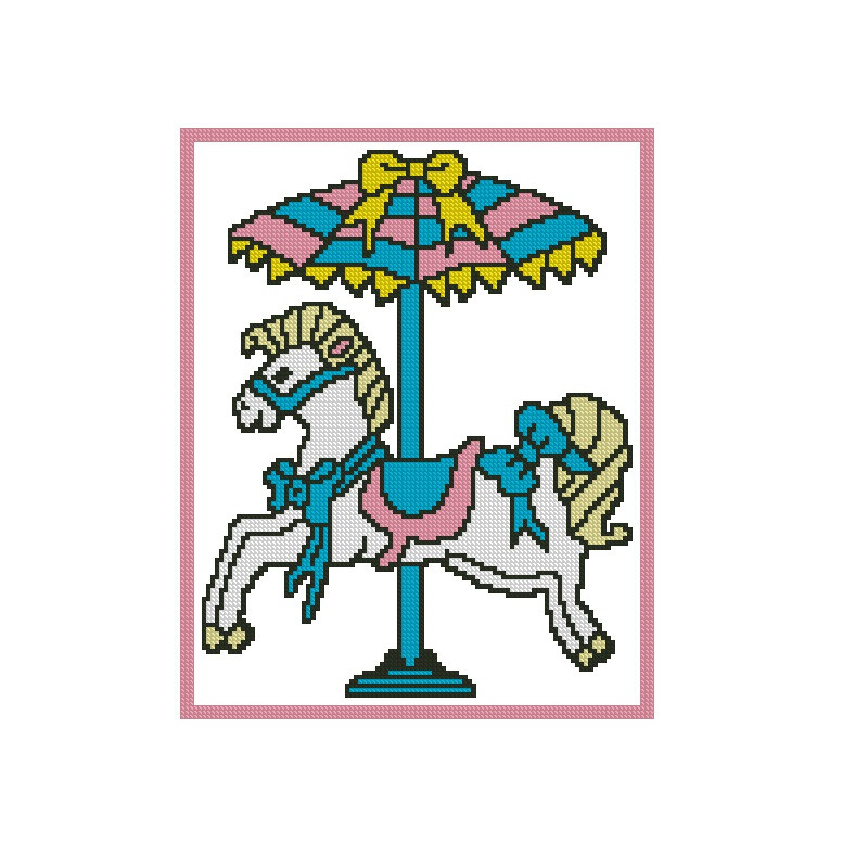 Carousel Horse Cross Stitch Pattern 348 1