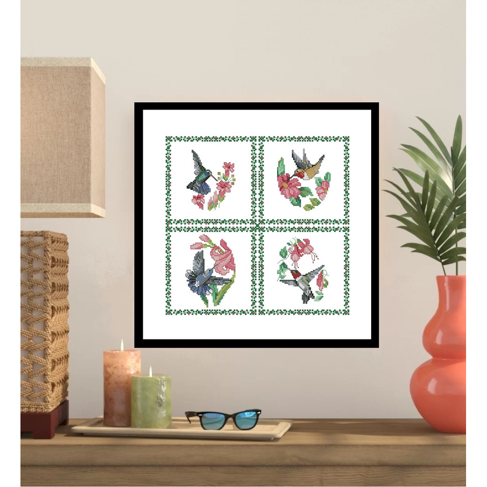 Hummingbirds Cross Stitch Pattern 382 0