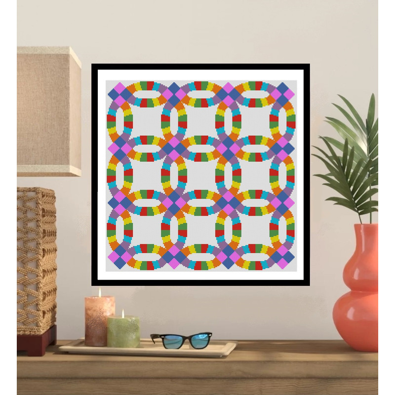 Double Wedding Ring Cross Stitch Pattern 394 0
