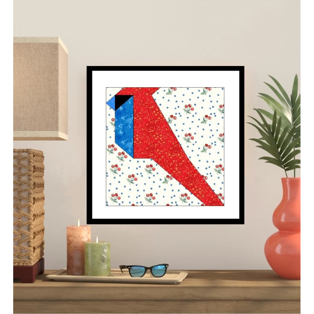 Cardinal Paper Pieced Quilt Block OC013 0