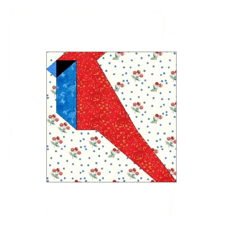 Cardinal Paper Pieced Quilt Block OC013 1