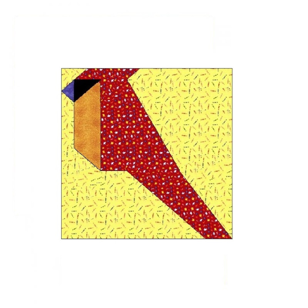 Cardinal Paper Pieced Quilt Block OC013 3