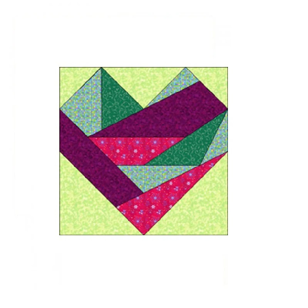 Crazy Heart Paper Pieced Quilt Block OC012 2