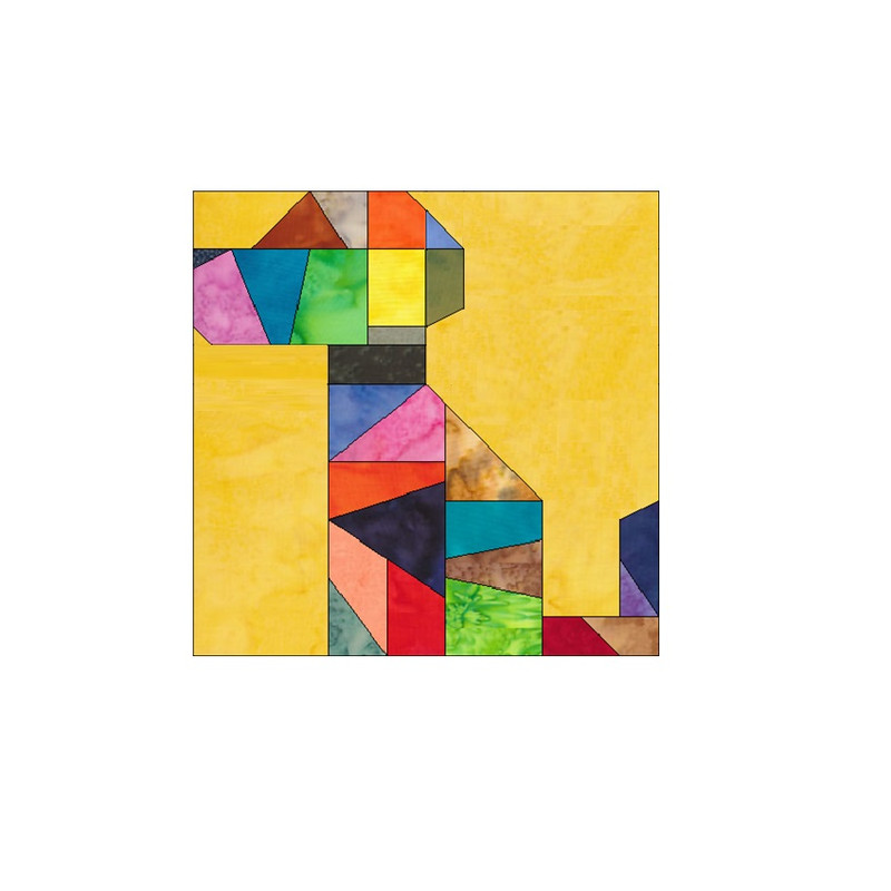 Crazy Dog Paper Pieced Quilt Block Pattern OC009 2