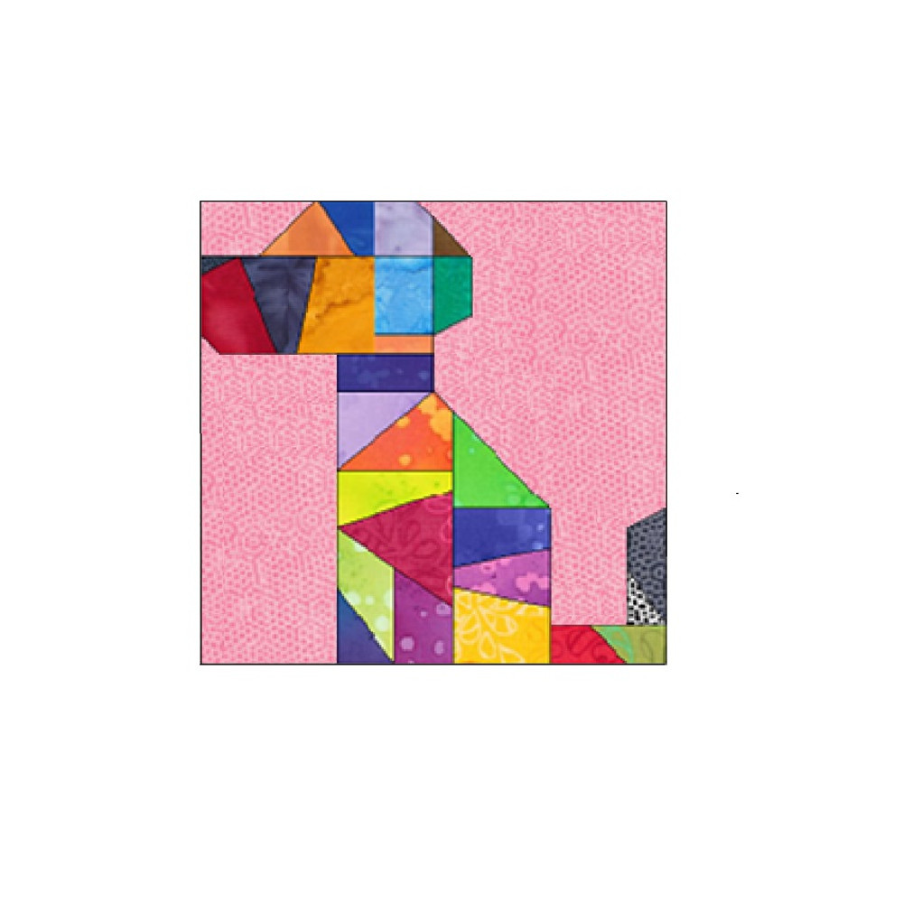 Crazy Dog Paper Pieced Quilt Block Pattern OC009 3