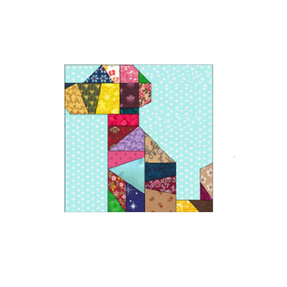 Crazy Dog Paper Pieced Quilt Block Pattern OC009 4