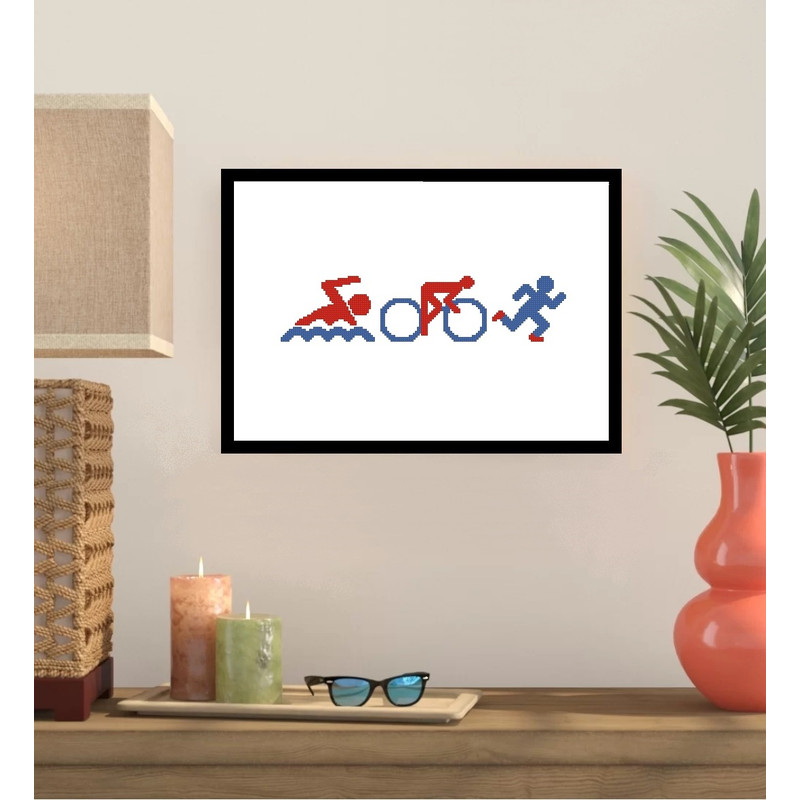 Triathalon Border Cross Stitch Pattern 929 0