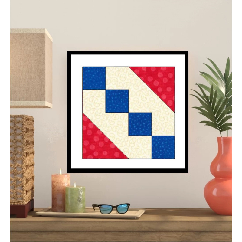 Hour Glass Paper Pieced Quilt Block Pattern OC110 0