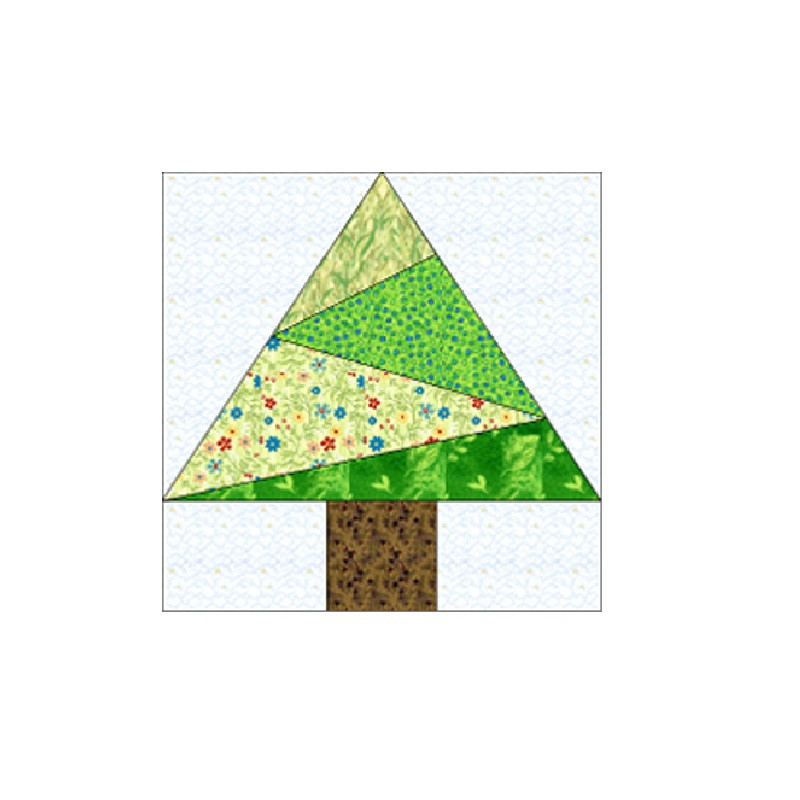 Crazy Tree Paper Pieced Quilt Block OC008 1