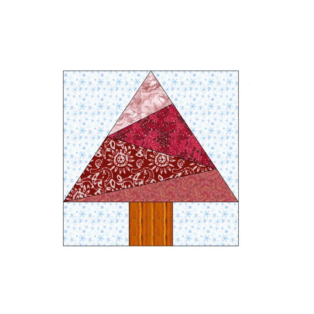 Crazy Tree Paper Pieced Quilt Block OC008 4