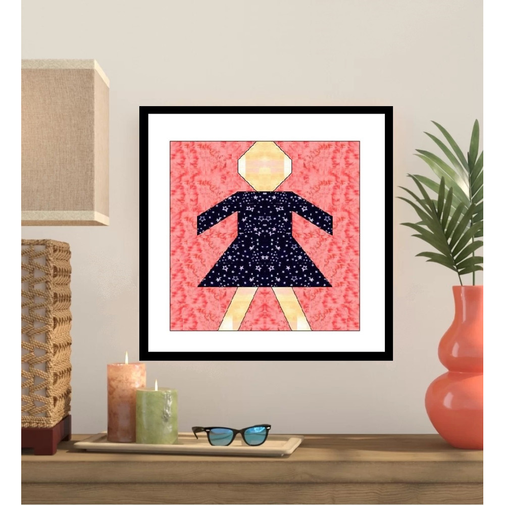 Girl Paper Pieced Quilt Block Patten OC005 0