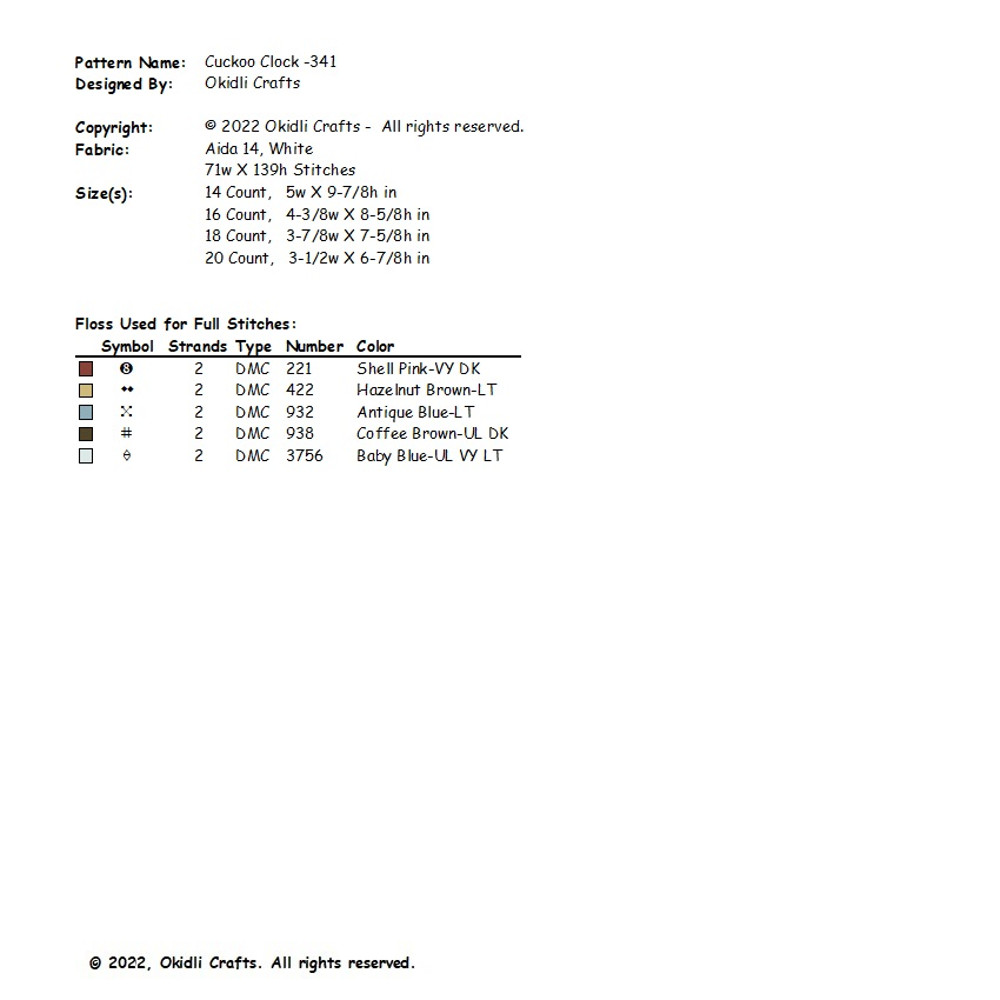 Cuckoo Clock Cross Stitch Pattern 341 2