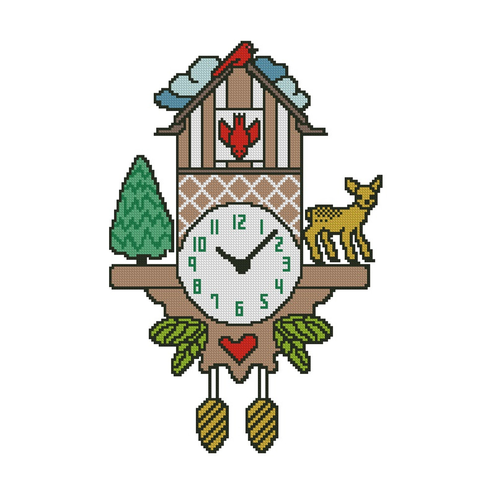 Cuckoo Clock Cross Stitch Pattern 383 1