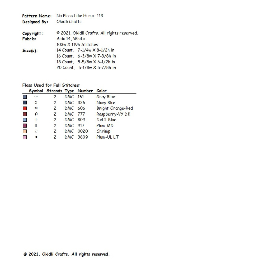 No Place Like Home Cross Stitch Pattern 113 2