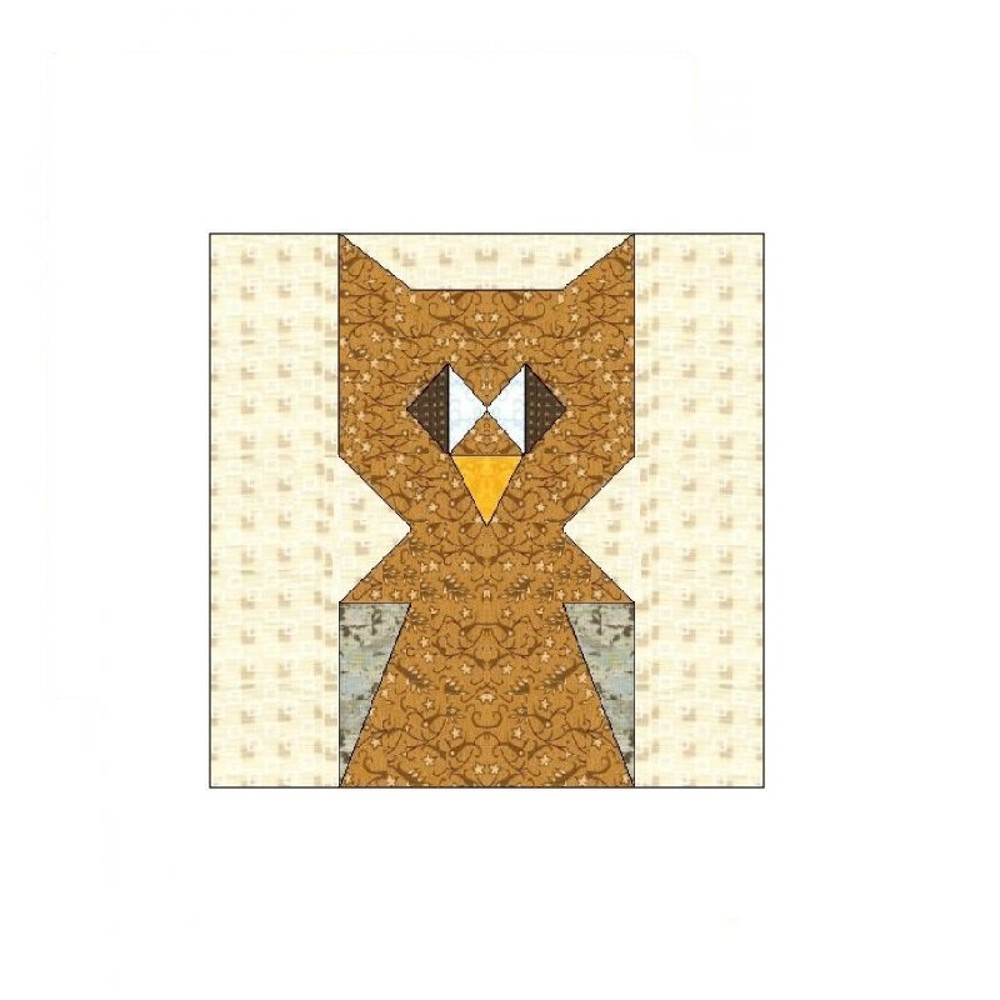 Owl Paper Pieced Quilt Block OC016 2