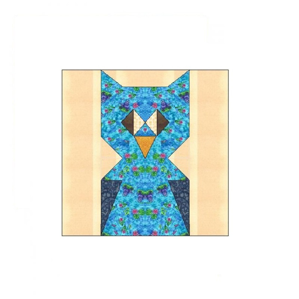 Owl Paper Pieced Quilt Block OC016 3