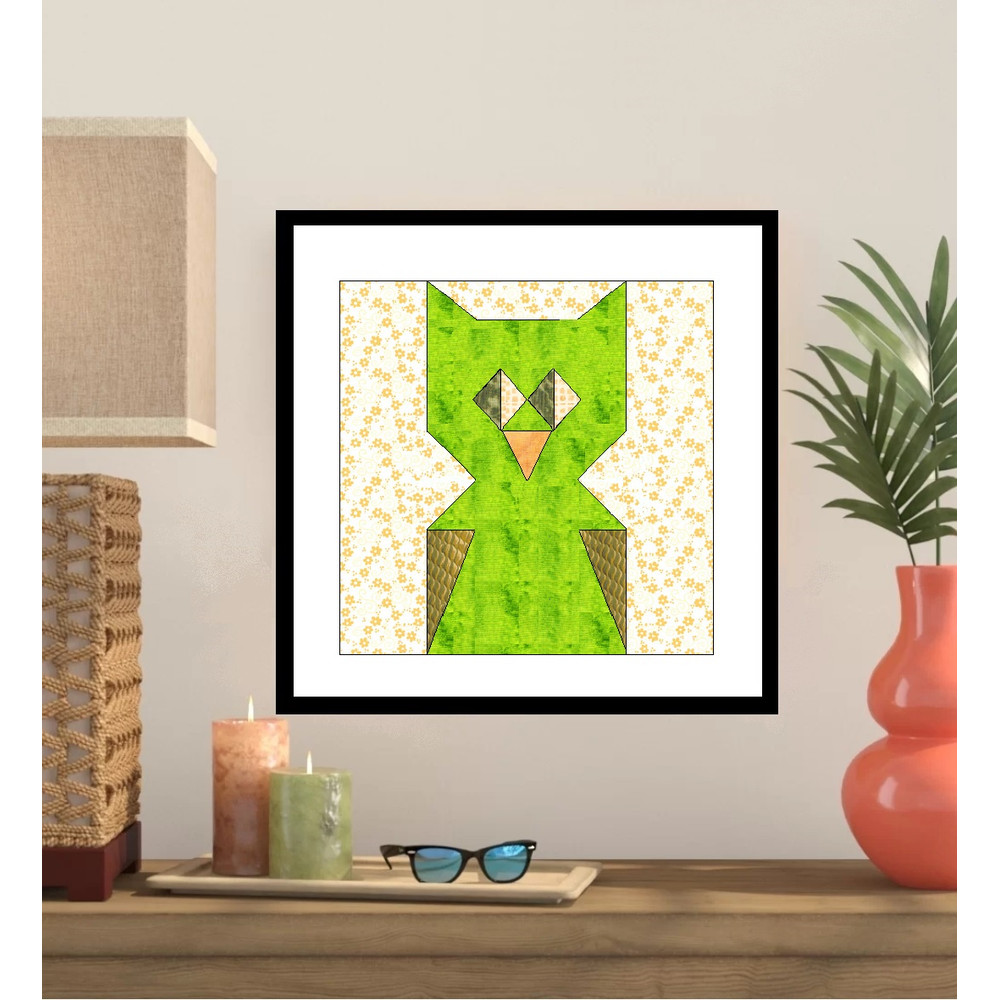 Owl Paper Pieced Quilt Block OC016 0