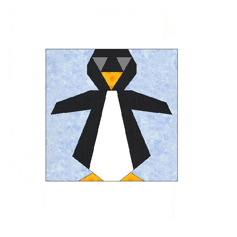 Penguin Paper Pieced Quilt Block Pattern OC121 1