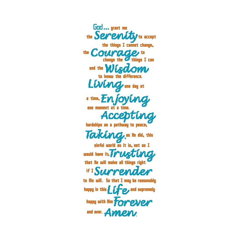 Serenity Prayer Full Version Cross Stitch Pattern 370 1