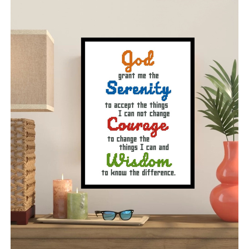 Serenity Prayer Short Version Cross Stitch Pattern 381 0