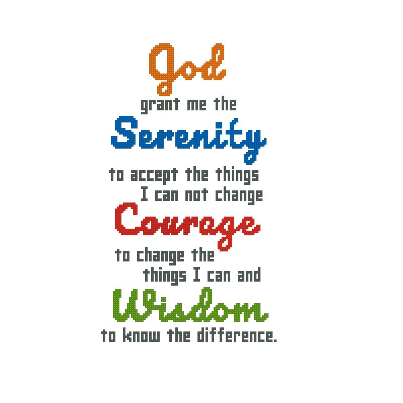 Serenity Prayer Short Version Cross Stitch Pattern 381 1