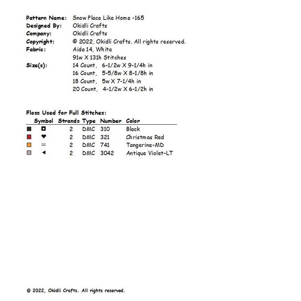 Snow Place Like Home Cross Stitch Pattern 165 2