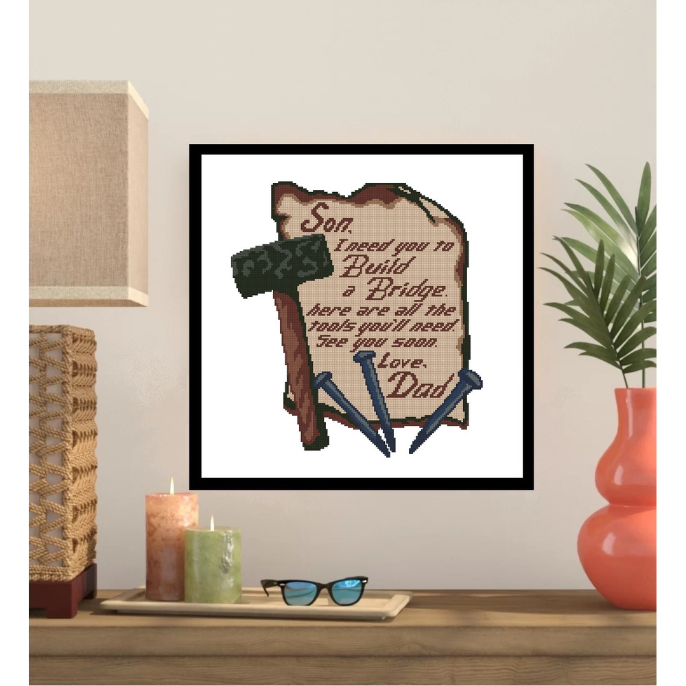 Son Build A Bridge Cross Stitch Pattern 355 0