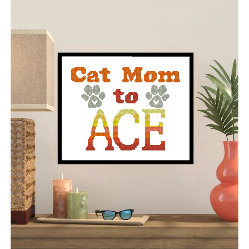 Personalized CAT Name Cross Stitch Pattern 291 0