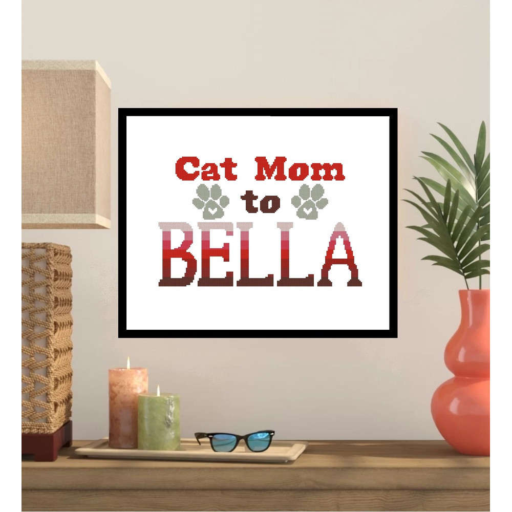 Personalized CAT Name Cross Stitch Pattern 291 2