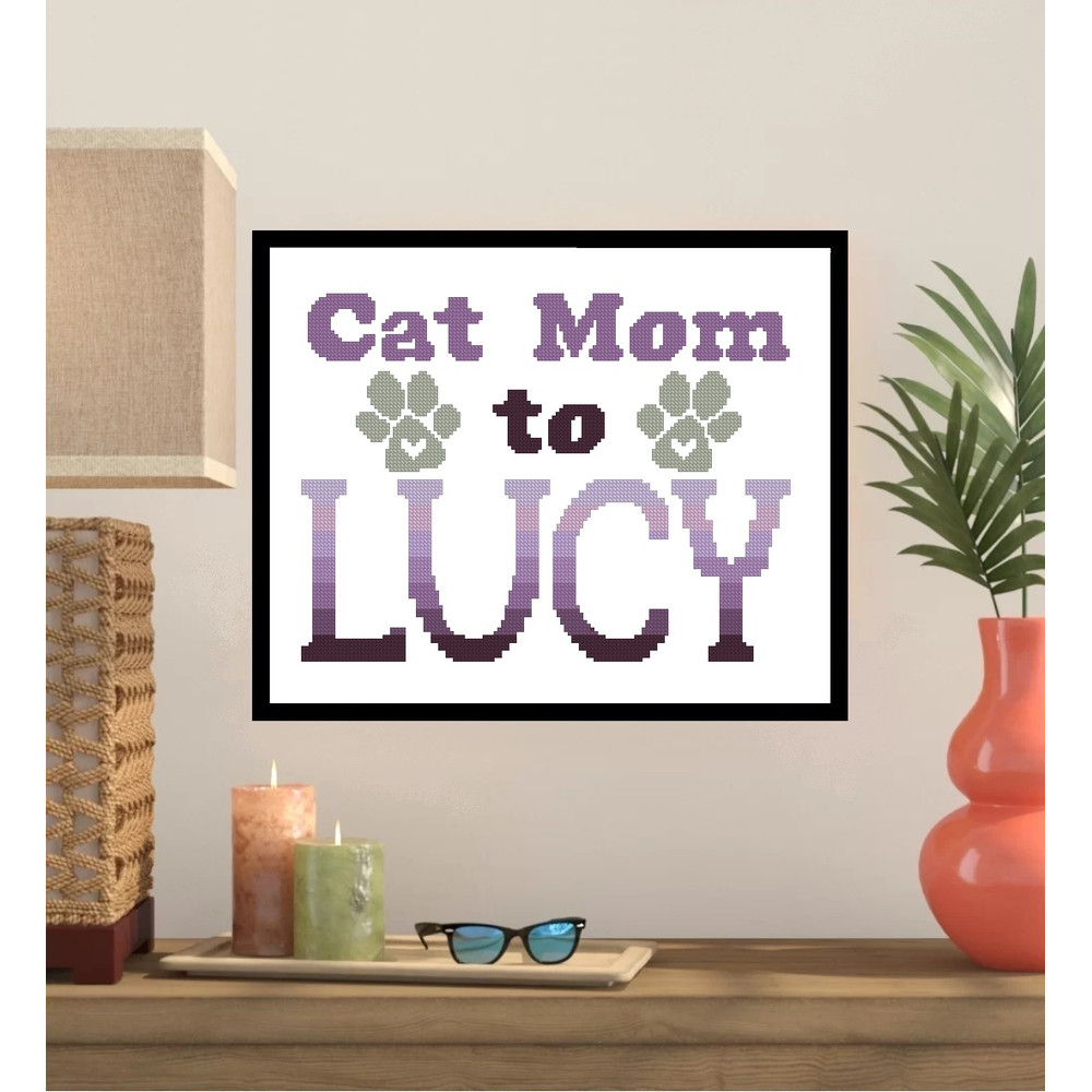 Personalized CAT Name Cross Stitch Pattern 291 4