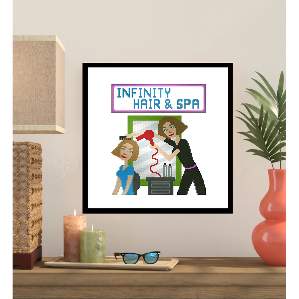 Personalized Hair Dresser Cross Stitch Pattern 390 0