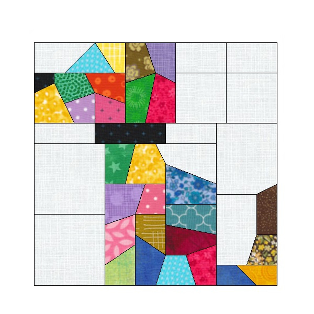 Crazy Dog EPP English Paper Piecing Block OC209 1