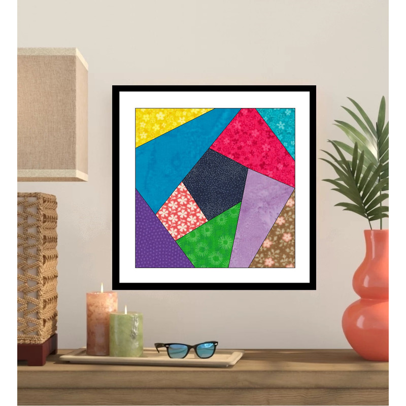 Crazy Quilt EPP English Paper Piecing Block OC211 0