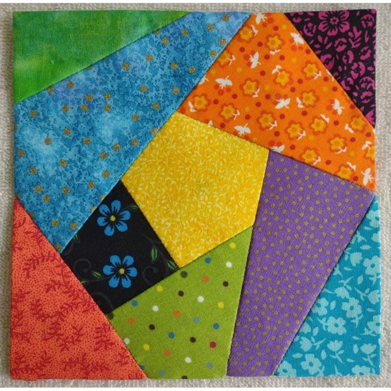 Crazy Quilt EPP English Paper Piecing Block OC211 5