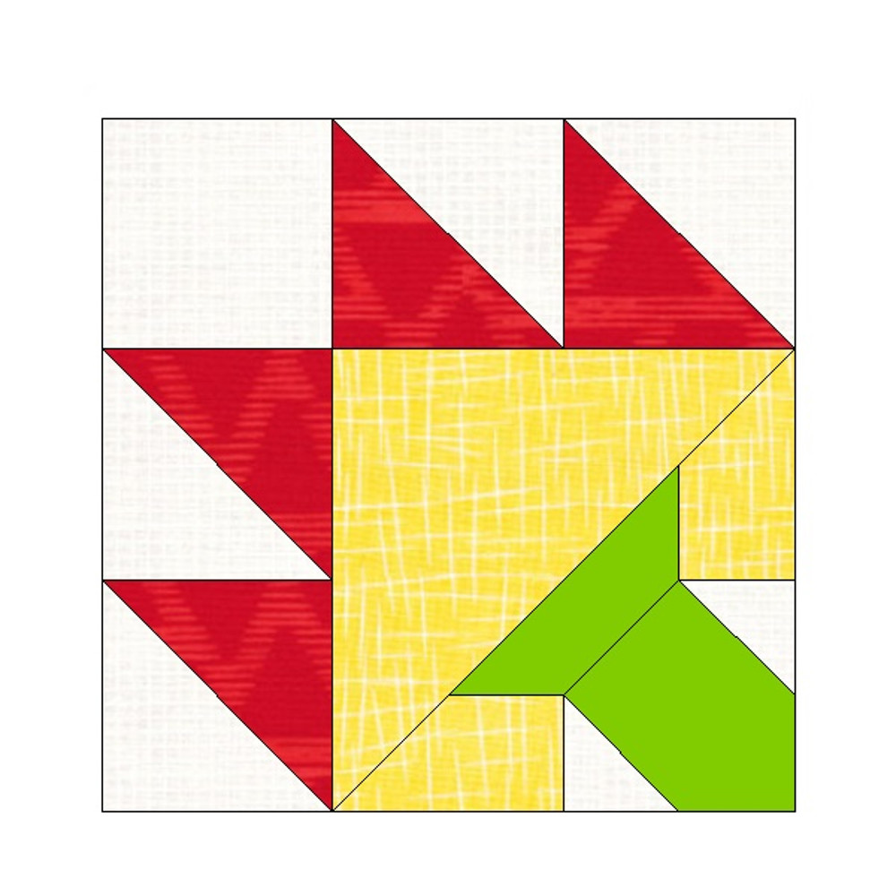 Texas Flower EPP English Paper Piecing Block OC208 2