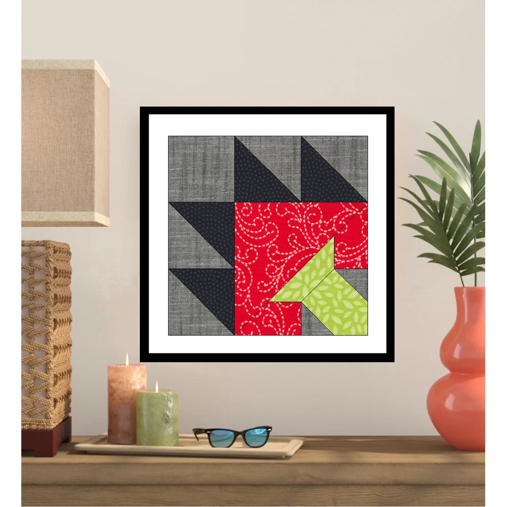 Texas Flower EPP English Paper Piecing Block OC208 0