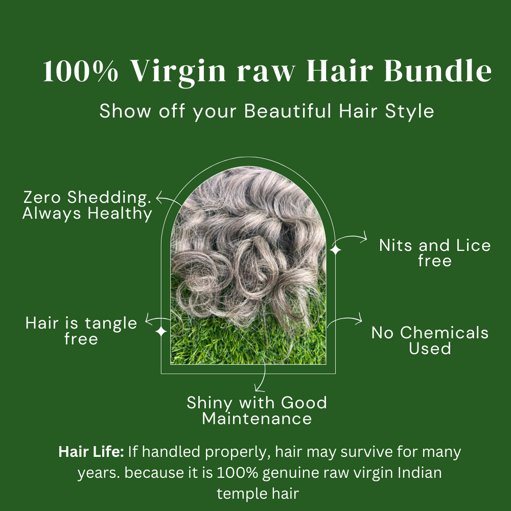 100 Indian Raw Salt Pepper Natural Gray Indian Virgin Raw Hair Extensions Bundle Unprocessed Not Treated Of Chemical 2