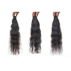 100% indian virgin raw wavy hair extensions unprocessed and not treated of chemicals single donor weft bundles - black