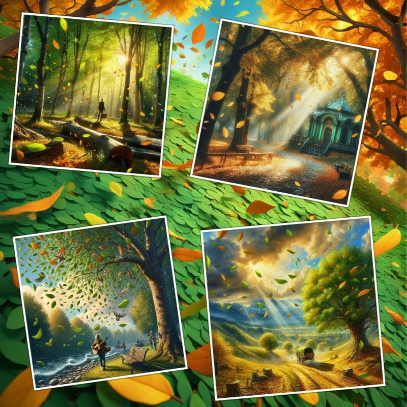 Autumn Five Digital Pictures PNG File RAR Folder 0