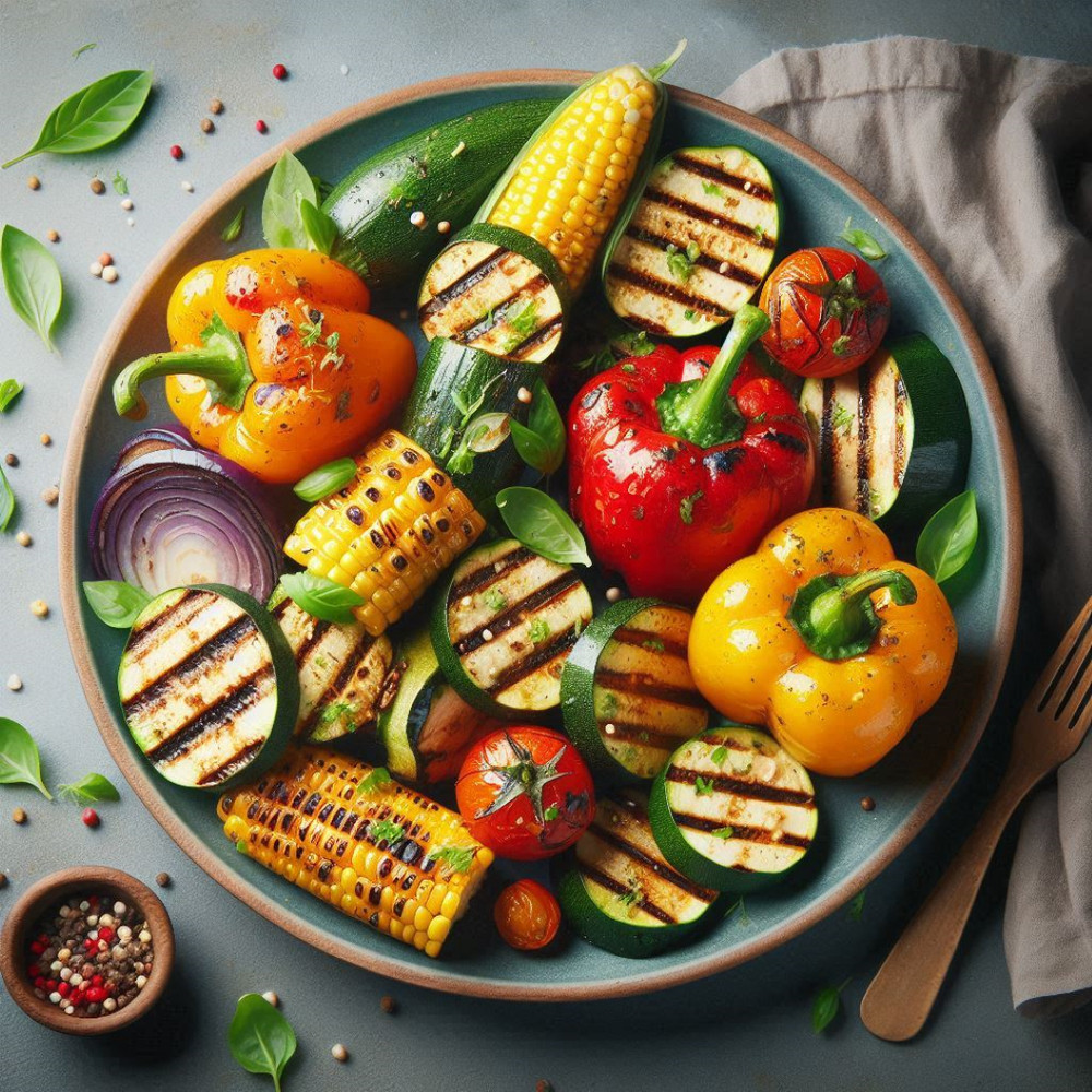 Food Vegetables Grill Digital Illustration Three Pictures PNG File RAR Folder 2