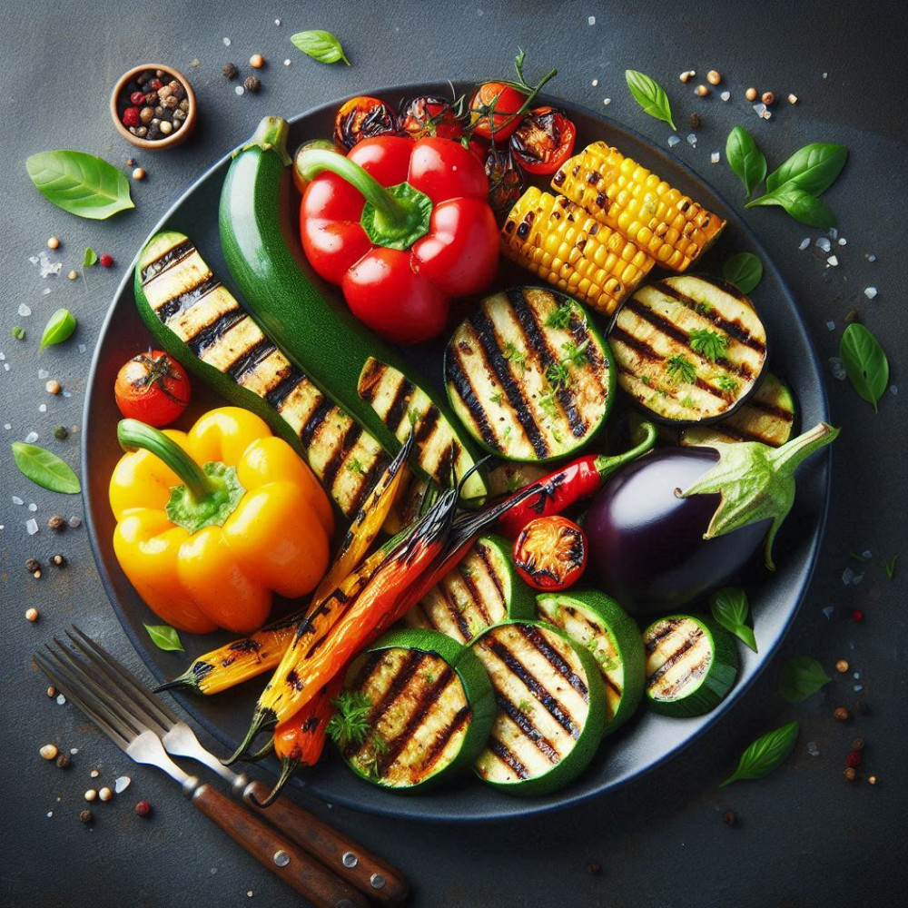 Food Vegetables Grill Digital Illustration Three Pictures PNG File RAR Folder 3