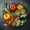 Food Vegetables Grill Digital Illustration Three Pictures PNG File RAR Folder 3