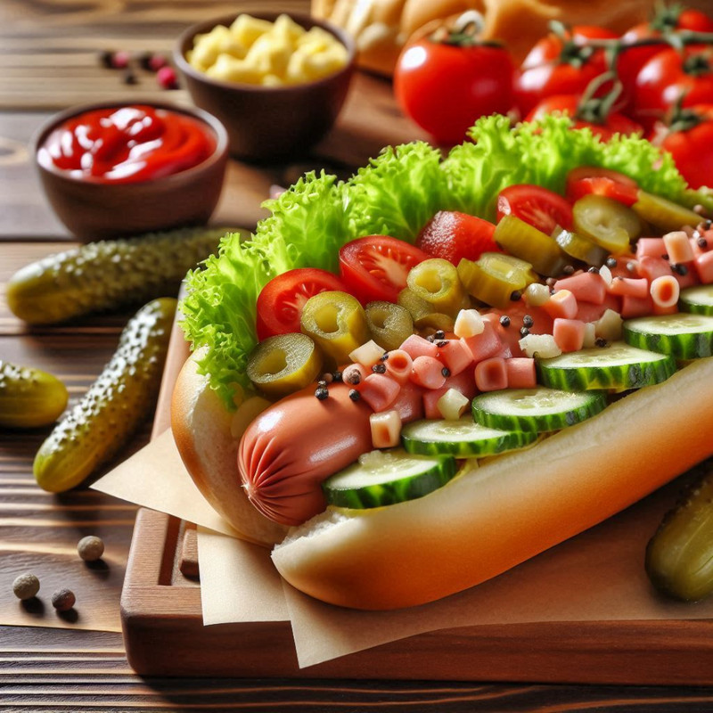 Food Hot Dog Digital Picture Digital Illustration Four Pictures PNG File RAR Folder 1
