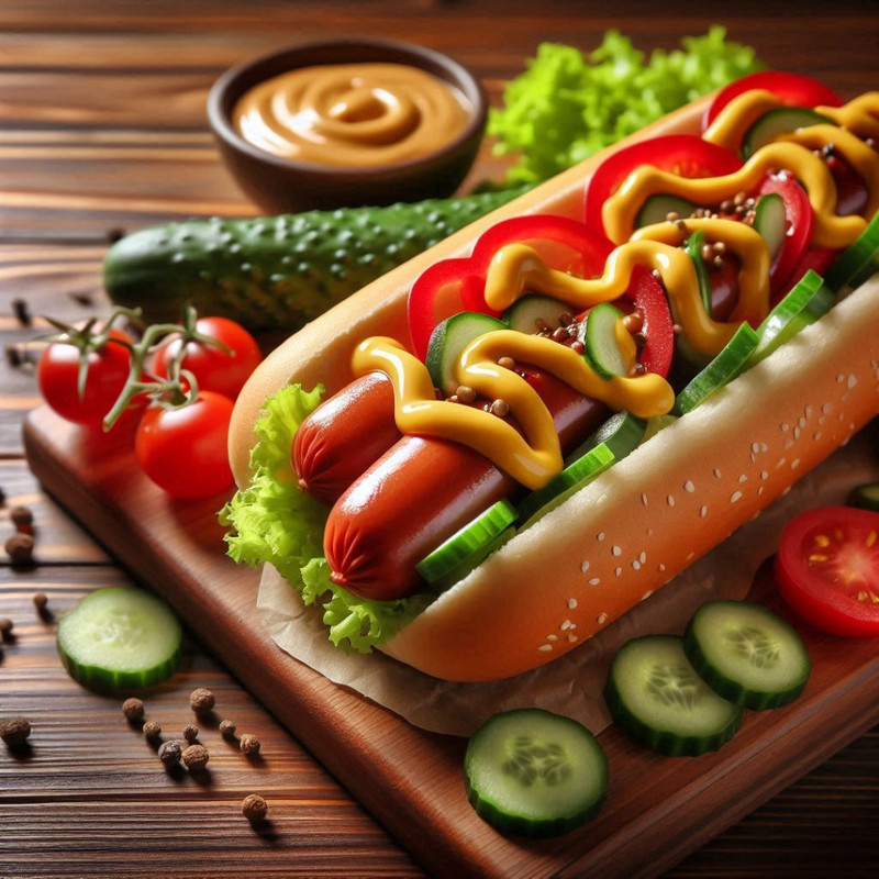 Food Hot Dog Digital Picture Digital Illustration Four Pictures PNG File RAR Folder 2