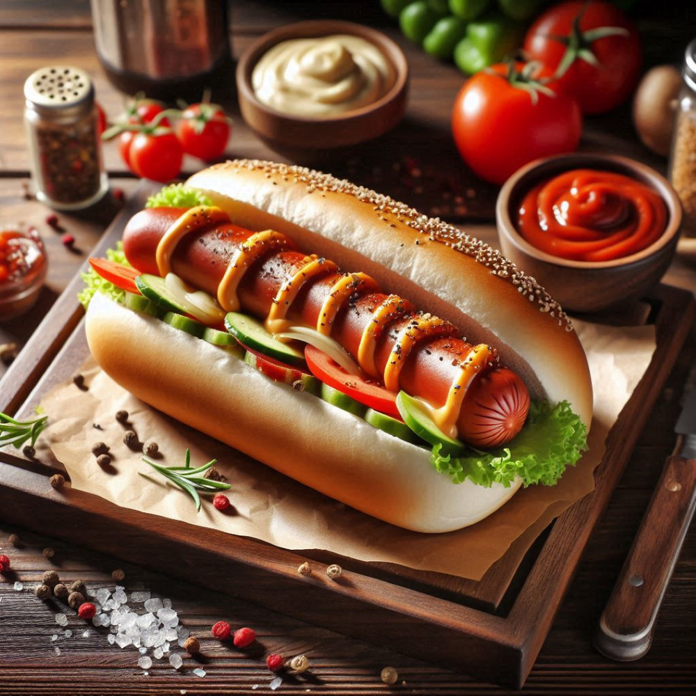 Food Hot Dog Digital Picture Digital Illustration Four Pictures PNG File RAR Folder 3